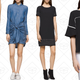 Slim Tie Belt Cropped Pants, $32 | Bella Mid-Blue Belted Shirtdress, $30 | Grommet T-Shirt Dress, $40 | Piped Flutter Sleeve Top, $26